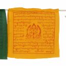 Tibetische Gebetsfahnen - 12 cm breit - rote und schwarze Schrift - 5 Rollen Set - Baumwolle
