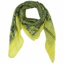 Cotton Scarf - Elephant - yellow - blue-black - squared kerchief