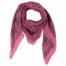 Cotton Scarf - Elephant - pink - black - squared kerchief