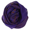 Cotton Scarf - Elephant - purple - red-black - squared kerchief