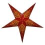 Estrella de papel - Estrella de Navidad - Estrella de 5 puntas - estampado rojo-amarillo - 60 cm