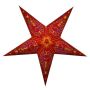 Papierstern - Weihnachtsstern - Stern 5zackig rot-bunt gemustert - 60 cm