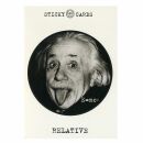 Postkarte mit Aufkleber - Einstein - Stickerkarte
