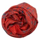 Cotton Scarf - Indian pattern 1 - red Lurex silver - squared kerchief