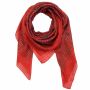 Pañuelo de algodón - Estampado de India 1 - rojo Lúrex plateado - Pañuelo cuadrado para el cuello