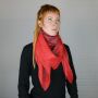Cotton Scarf - Indian pattern 1 - red Lurex silver - squared kerchief