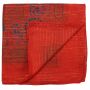 Sciarpa di cotone - Modello dallIndia 1 rosso strisce dorato - lurex oro - foulard quadrato