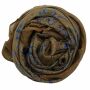 Pañuelo de algodón - Estampado de India 1 - marrón Lúrex multicolor - Pañuelo cuadrado para el cuello