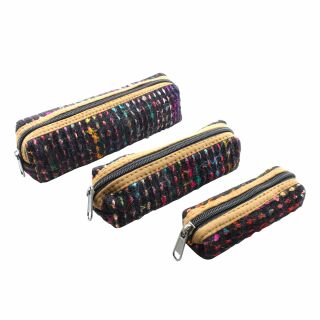 Pencil case made of cotton - colourful 01 - pack of 3 - Pocket
