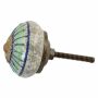 Ceramic door knob shabby chic - marble-stripes