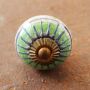 Ceramic door knob shabby chic - marble-stripes