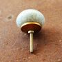 Ceramic door knob shabby chic - marble - light blue