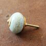 Ceramic door knob shabby chic - marble - light blue