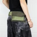 Riñonera - Brian - Pana verde claro-oscuro - Cinturón con bolsa - Cangurera