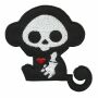 Patch - monkey skull - black-white