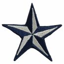 Aufnäher - Nautischer Stern - dunkelblau-weiß - Patch
