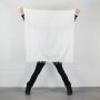 Cotton scarf fine & tightly woven - white - with fringes - squared kerchief