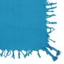 Cotton scarf fine & tightly woven - turquoise - with fringes - squared kerchief