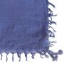 Pañuelo de algodón - tejido fino y denso - azul - con fleco - Pañuelo cuadrado para el cuello