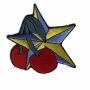 Parche - Estrella con cereza - azul-amarillo y rojo