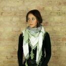 Stylishly detailed scarf with Kufiya style - Pattern 1 - nature - green - olive