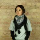 Kefiah dettagliata elegante - sciarpa palestinese - nero-bianco - foulard - Modello 2