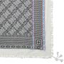 Stylishly detailed scarf with Kufiya style - Pattern 2 - white - black