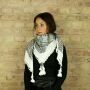 Kefiah dettagliata elegante - sciarpa palestinese - bianco-nero - foulard - Modello 2