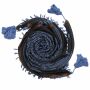 Stylishly detailed scarf with Kufiya style - Pattern 4 - black - blue