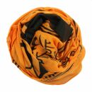 Cotton Scarf - Om 2 orange - black - squared kerchief