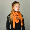 Baumwolltuch - Om 2 orange - schwarz - quadratisches Tuch