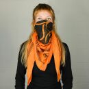 Pañuelo de algodón - Om 2 naranja - negro - Pañuelo cuadrado para el cuello