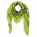 Cotton Scarf - Om 2 green - black - squared kerchief