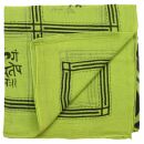 Sciarpa di cotone - Om 2 verde - nero - foulard quadrato