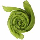 Cotton Scarf - Ganesha green - black - squared kerchief