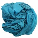 Sciarpa di cotone - Ganesha blu - nero - foulard quadrato