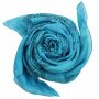 Cotton Scarf - Ganesha blue - black - squared kerchief