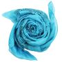 Cotton Scarf - Ganesha blue - black - squared kerchief