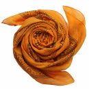 Cotton Scarf - Ganesha orange - black - squared kerchief