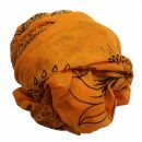 Pañuelo de algodón - Ganesha naranja - negro - Pañuelo cuadrado para el cuello