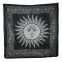 Pañuelo de algodón - El Sol 1 - negro - blanco - Pañuelo cuadrado para el cuello