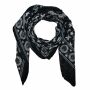 Sciarpa di cotone - sole 3 - nero - bianco - foulard quadrato