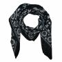 Cotton Scarf - Sun 3 - black - white - squared kerchief