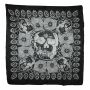 Baumwolltuch - Totenköpfe mit Spinnennetz 03 schwarz - weiß - quadratisches Tuch