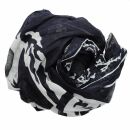 Sciarpa di cotone - teschi pirata 02 nero - bianco - foulard quadrato