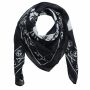 Cotton Scarf - Pirate Skulls 02 black - white - squared kerchief