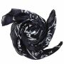 Sciarpa di cotone - teschi pirata 02 nero - bianco - foulard quadrato