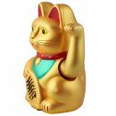 Agitando gato chino - Maneki neko - 15 cm - oro (mate)