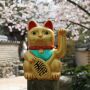 Gatto della fortuna - Gatto cinese - Maneki neko - 15 cm - oro (opaco)