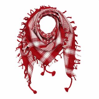 Kufiya - Keffiyeh - Estrellas rojo - blanco - Pañuelo de Arafat